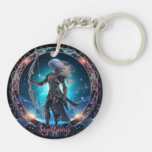 Mystical Sagittarius Zodiac Artwork Key Ring