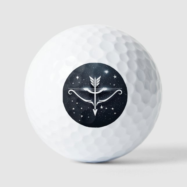Mystical Sagittarius Zodiac Symbol Golf Balls (Front)