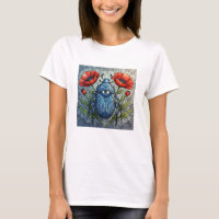Mystical Scarab Beetle All Seeing Eye Poppy Flower
