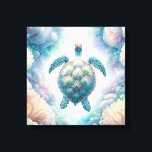 Mystical Sea Turtle Art Canvas Prints<br><div class="desc">Immerse yourself in a tranquil underwater realm with this captivating sea turtle canvas print, available exclusively from Do Tell A Belle. Embark on a visual journey as the sea turtle gracefully dances among whimsical underwater botanicals, painted in soothing pastel tones of green, turquoise, blue, lavender, and pale yellow, evoking the...</div>