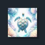 Mystical Sea Turtle Art Canvas Prints<br><div class="desc">Immerse yourself in a tranquil underwater realm with this captivating sea turtle canvas print, available exclusively from Do Tell A Belle. Embark on a visual journey as the sea turtle gracefully dances among whimsical underwater botanicals, painted in soothing pastel tones of green, turquoise, blue, lavender, and pale yellow, evoking the...</div>