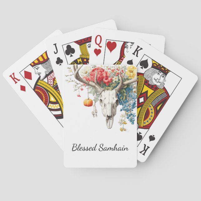 Mystical Seasons | Samhain Witchy Design Playing Cards (Back)