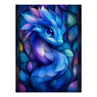 Mystical Serpent Coiling in an Enchanted Forest Poster
