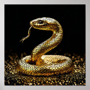 Mystical Serpent Gold Aesthetic Modern Decor