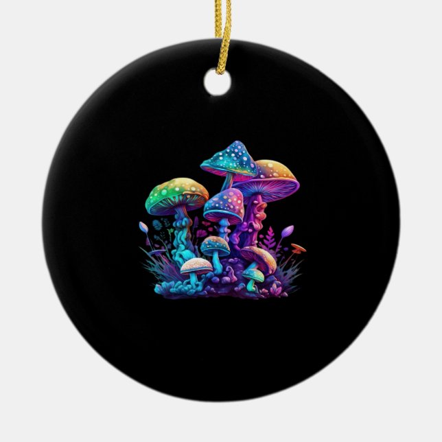 Mystical Shroom - Whimsigoth And Witchcore Wonderl Ceramic Tree Decoration (Front)