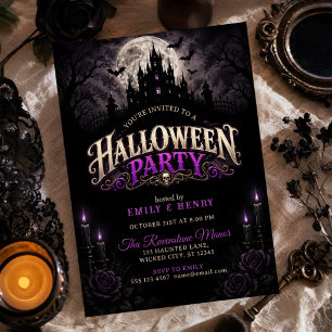 Mystical Spooky Gothic Halloween Party Invitation