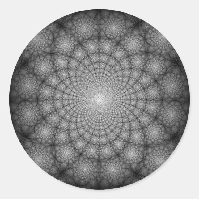 Mystical Starry Night Floral Garden Circles Classic Round Sticker (Front)