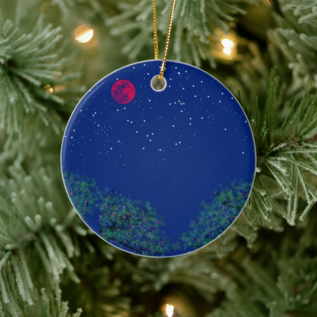 Mystical Starry Night Landscape Ceramic Tree Decoration (Tree)