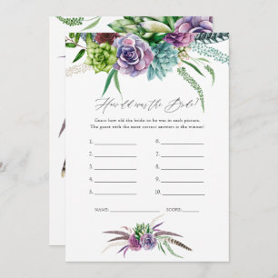 Mystical Succulents Bridal Shower Game Invitation