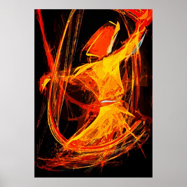 Mystical Sufi Whirling Dervish – Abstract Art Poster (Front)