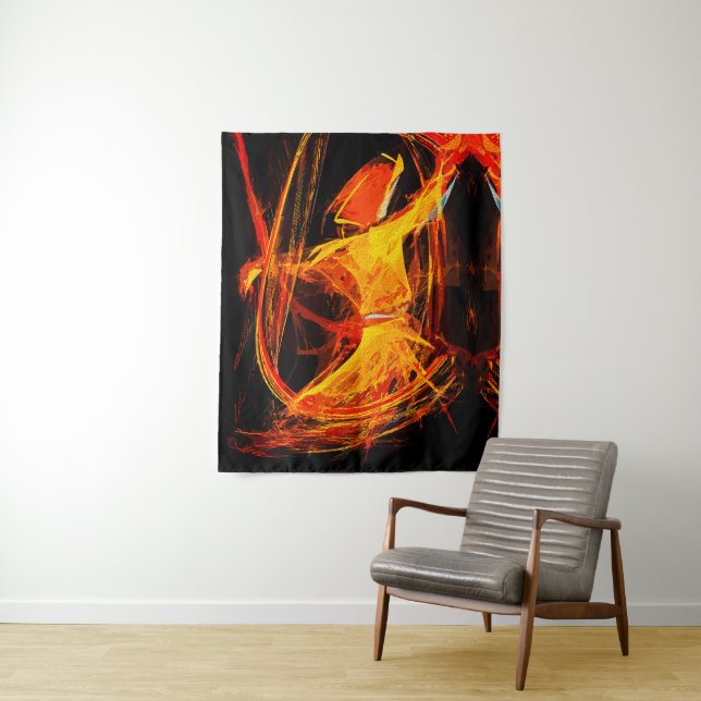 Mystical Sufi Whirling Dervish – Abstract Art Tapestry (In Situ)