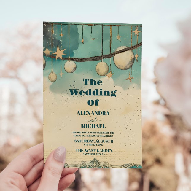 Mystical Sun Moon Astronomy Space wedding Invitation (Creator Uploaded)