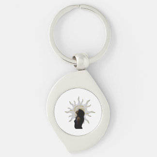 Mystical Sun Silhouette Celestial Artistic T-Shirt Key Ring