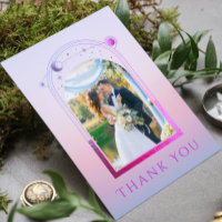 Mystical Sunset Pink Sun Moon Star Photo Wedding