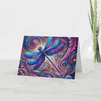 Mystical Swirling Dragonfly Birthday Card