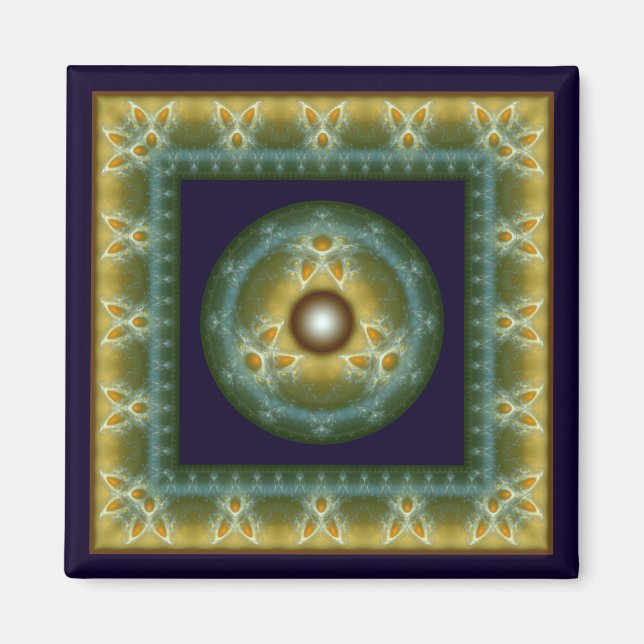 Mystical symbolic colourful ornament magnet (Front)