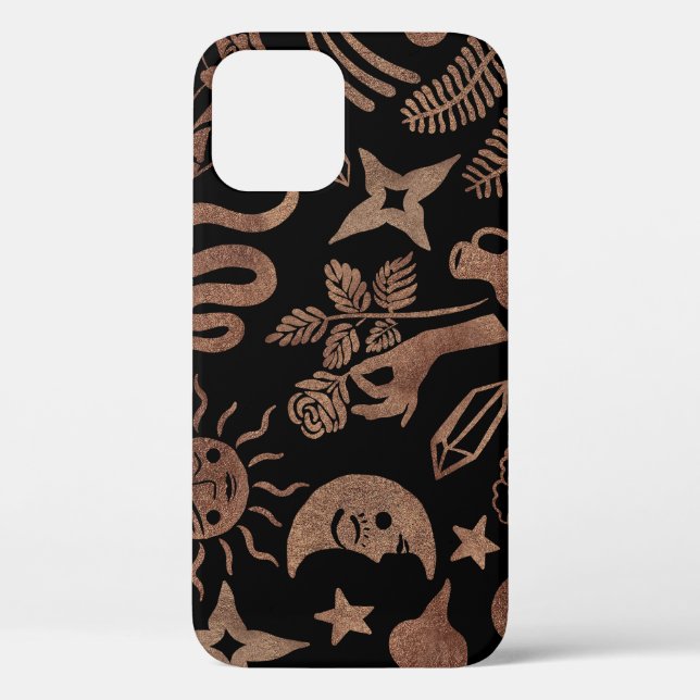 Mystical symbols: snake, sun, moon. Case-Mate iPhone case (Back)