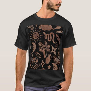 Mystical symbols: snake, sun, moon. T-Shirt