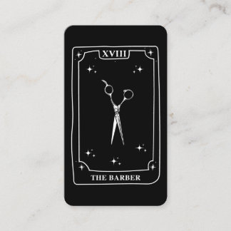 Mystical Tarot Card Black White Scissors Barber