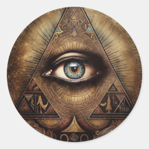 Mystical Third Eye, Spiritual Classic Round Sticker