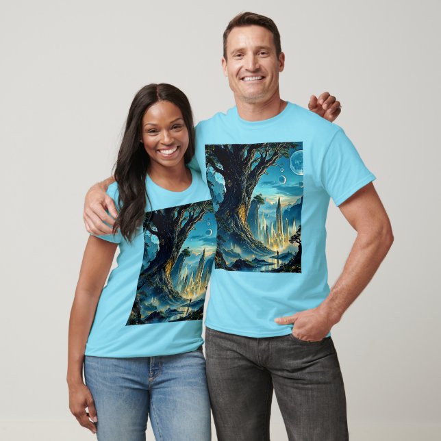 Mystical Tree City Dreamscape T-Shirt (Unisex)
