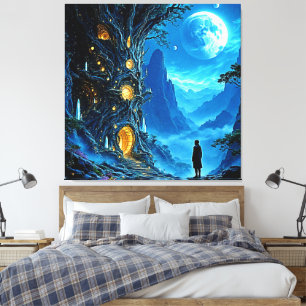 Mystical Tree Home Dreamscape Canvas Print