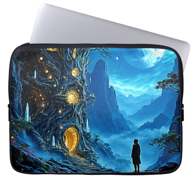 Mystical Tree Home Dreamscape Laptop Sleeve (Front)