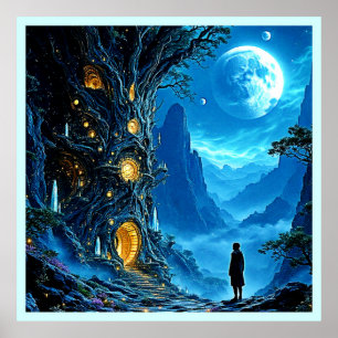 Mystical Tree Home Dreamscape Poster