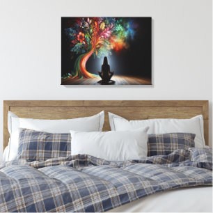 Mystical Tree & Meditation: Serenity & Harmony Canvas Print