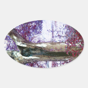 Mystical Tree Oval Sticker