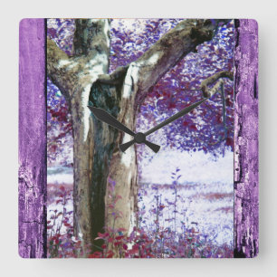 Mystical Tree Square Wall Clock