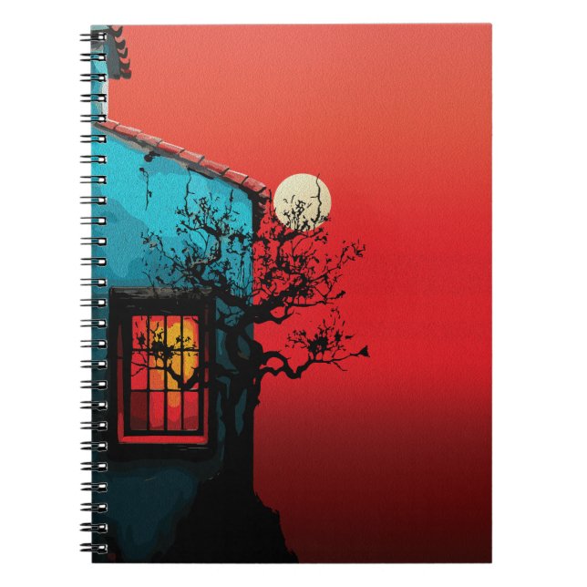Mystical Twilight Window Scene Notebook (Front)