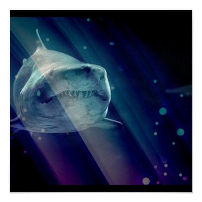 Mystical Underwater Shark Poster (Front)