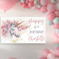 Mystical Unicorn | Pink Floral Girl 8th Birthday