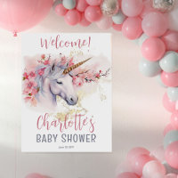 Mystical Unicorn | Pink Floral Girl Baby Shower