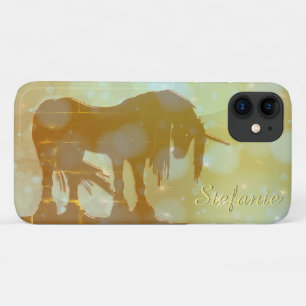 Mystical Unicorn Silhouette (misty yellow stars) Case-Mate iPhone Case