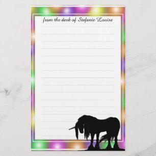 Mystical Unicorn w/lines (colourful hazy circles) Stationery
