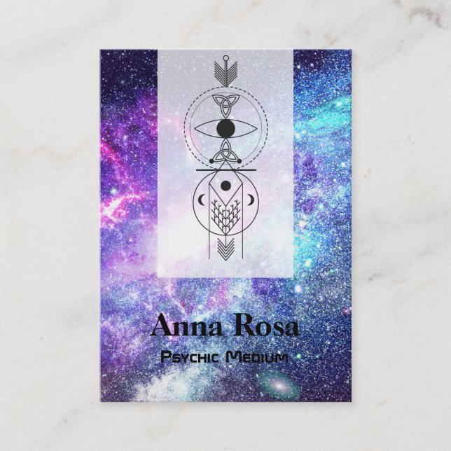 *~* Mystical Universe Nebula Celtic Psychic Medium Business Card (Front)