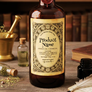 Mystical Vertical Elixirs Apothecary Style Labels