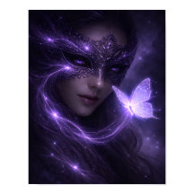 Mystical Violet Masquerade Butterfly Fantasy