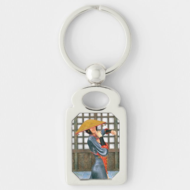 Mystical Warrior Princess Eastern Fantasy Style Key Ring (Front)