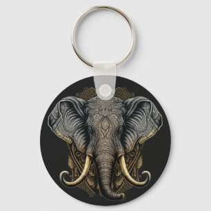 Mystical Watercolor Elephant Keychain