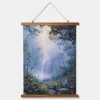 Mystical Waterfall Glow Enchanted Forest Art