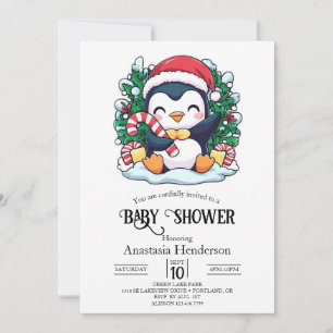 Mystical Whimsical Penguin Baby Shower Invitation