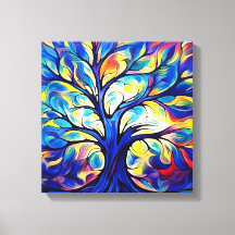 Mystical Whispers, Fantasy Tree in Multicolor 