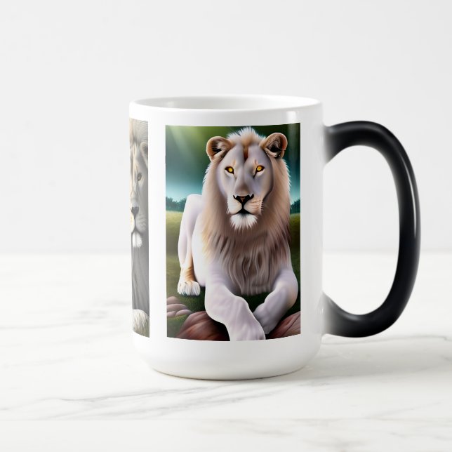 Mystical White Lion AI Art Magic Mug (Right)