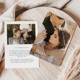 Mystical White Wedding Photo Thank You Card