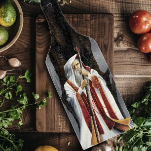 Mystical White Wizard Raven Oak Tree Fantasy Cutting Board