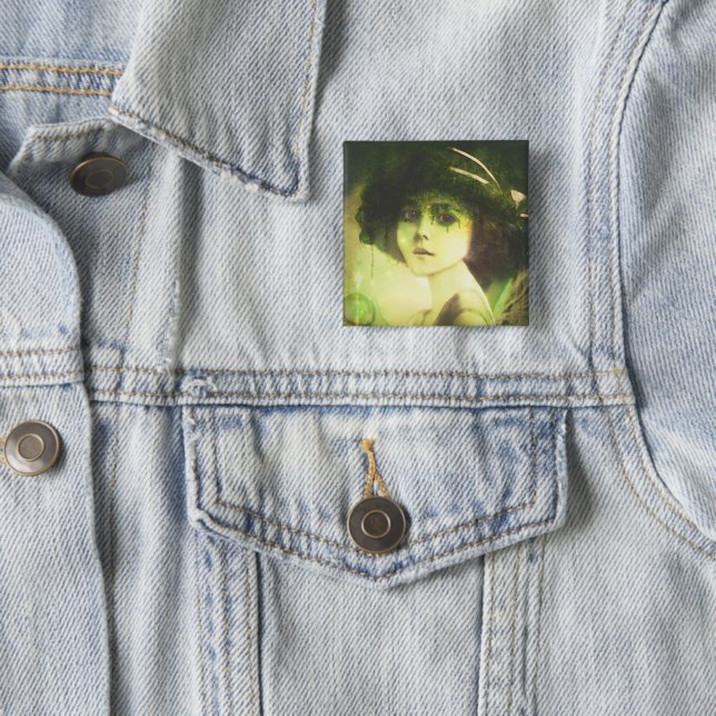 Mystical Willow Tree Fairy Fantasy Art 15 Cm Square Badge (In Situ)