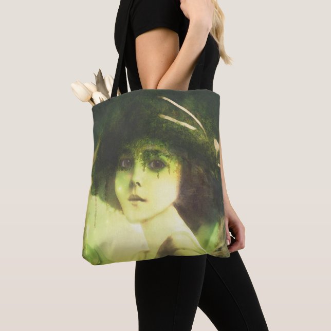 Mystical Willow Tree Fairy Fantasy Art Tote Bag (Close Up)